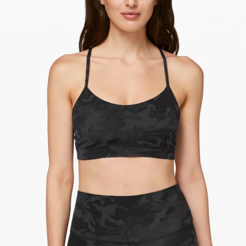 lululemon Flow Y Bra Nulu in black camo